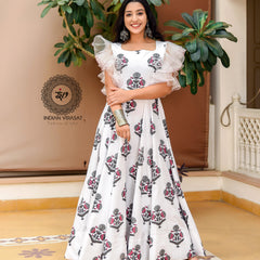 Salt White Mughal Boota Dress