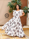Salt White Mughal Boota Dress - Indianvirasat