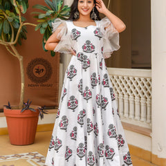 Salt White Mughal Boota Dress