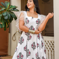 Salt White Mughal Boota Dress