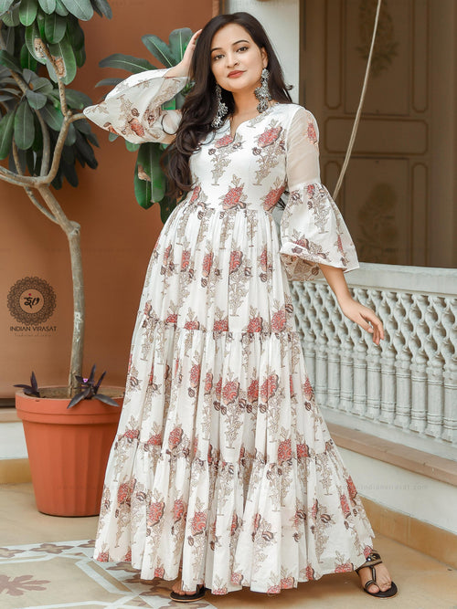 Daisy White Dress - Indianvirasat