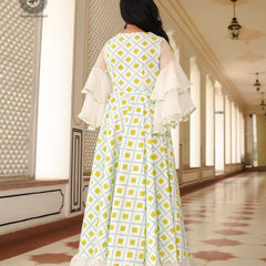 Powder White Printed Dress