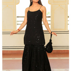 Srivalli Black Tieup Sharara Set