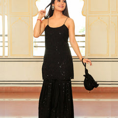 Srivalli Black Tieup Sharara Set