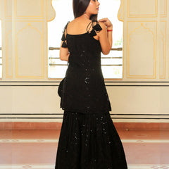 Srivalli Black Tieup Sharara Set
