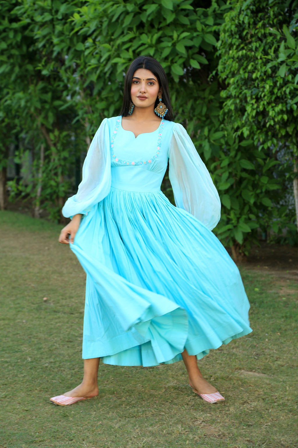 Sky Blue Jasmin Dress - Indianvirasat