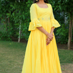 Happy Yellow Embroidered Dress