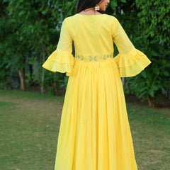 Happy Yellow Embroidered Dress