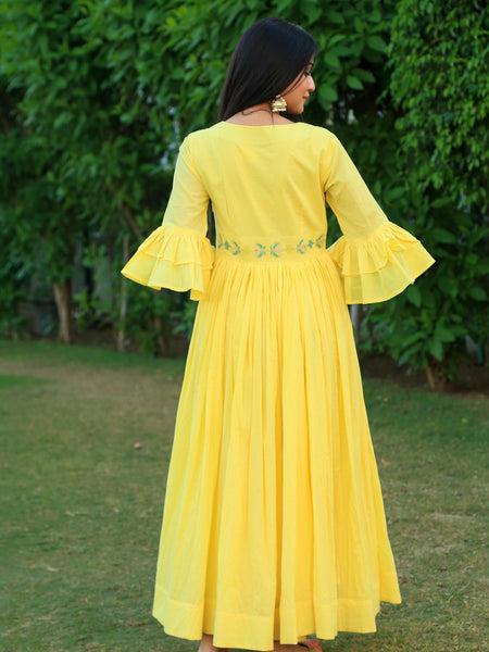 Happy Yellow Embroidered Dress