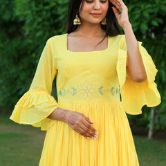 Happy Yellow Embroidered Dress