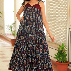 Printed Contemporary Tired Dress