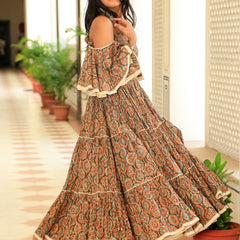 Cold shoulder Umbrella Flair Dress