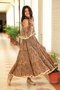 Cold shoulder Umbrella Flair Dress - Indianvirasat