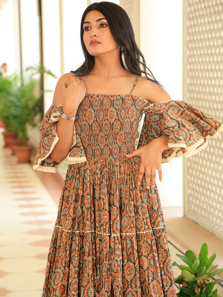 Cold shoulder Umbrella Flair Dress