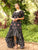 Royal Black Floral Dress
