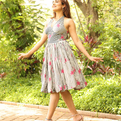 Floral Backless Dress