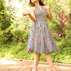 Floral Backless Dress