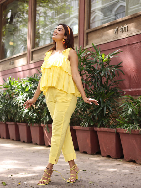 Daisy Yellow Cotton Co-Ord Set