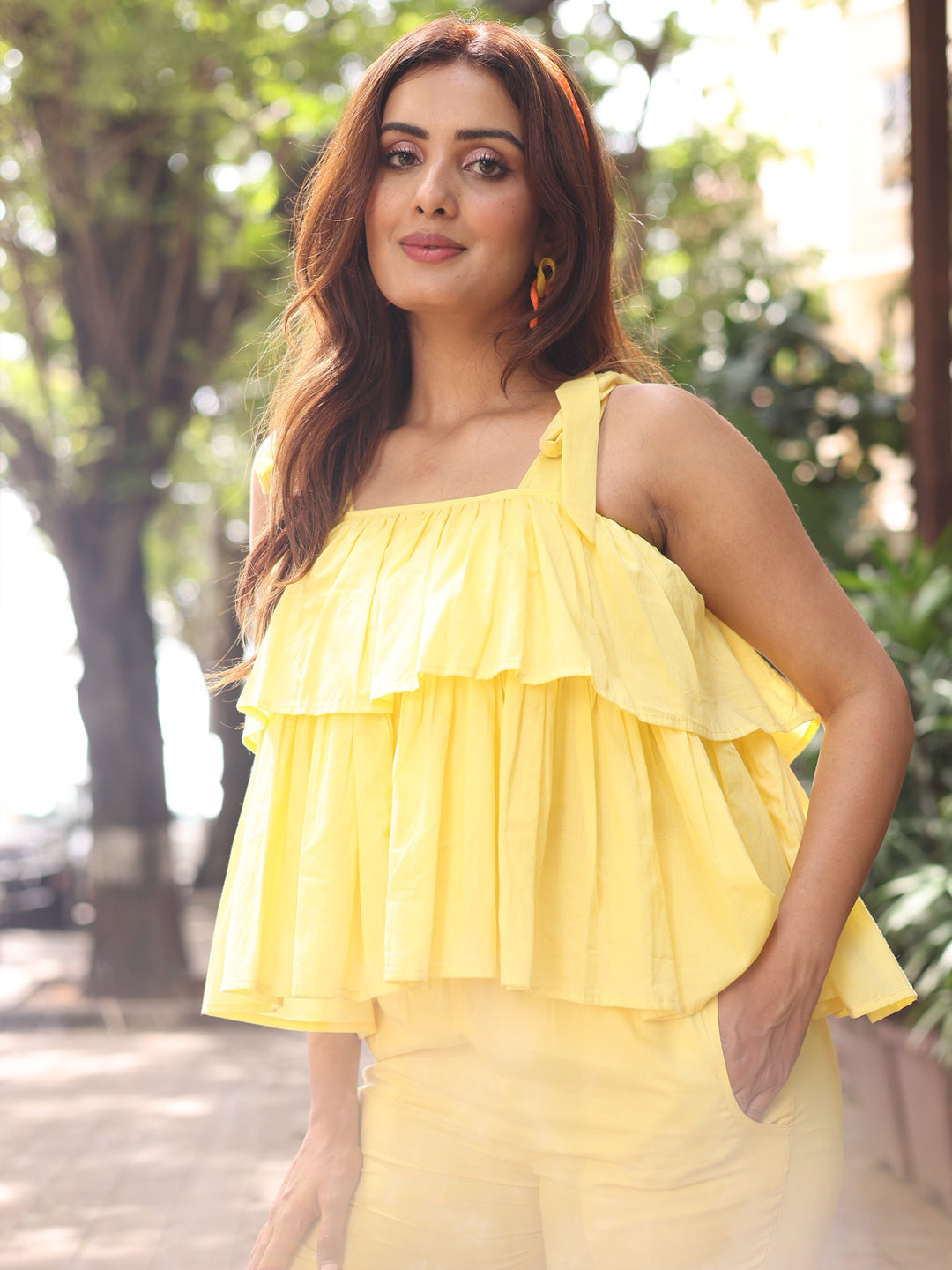Daisy Yellow Cotton Co-Ord Set - Indianvirasat